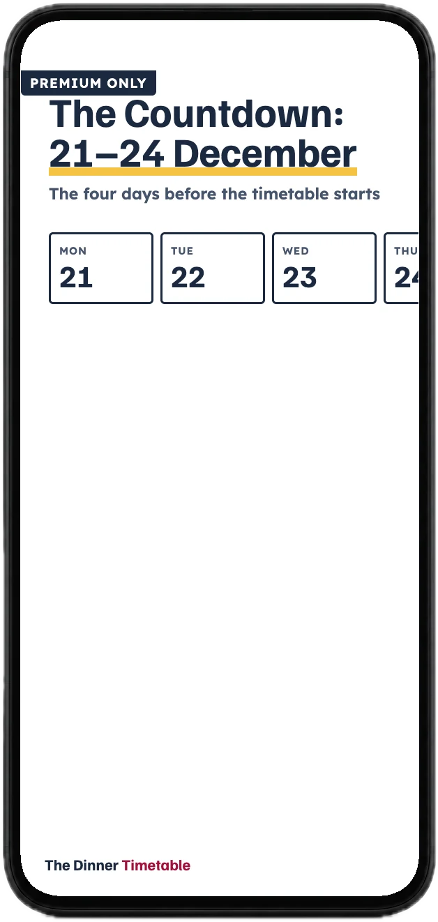 The cover of The Countdown: 21–24 December, on a phone