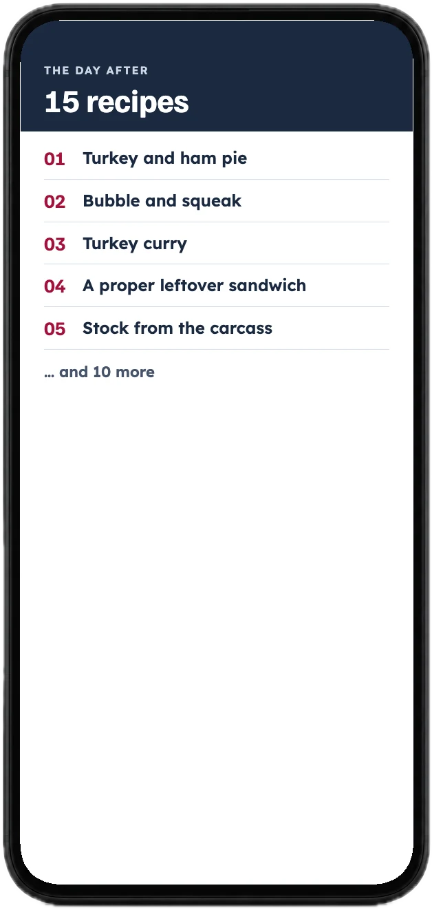 The index of The Day After, on a phone